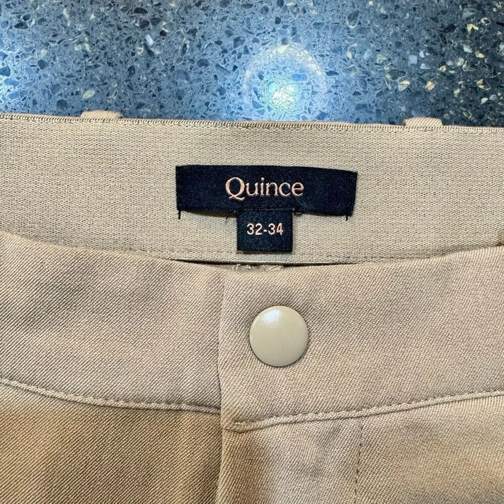Quince Ultra Stretch 24/7 Smart Chino Pants. Tan. Size 32.